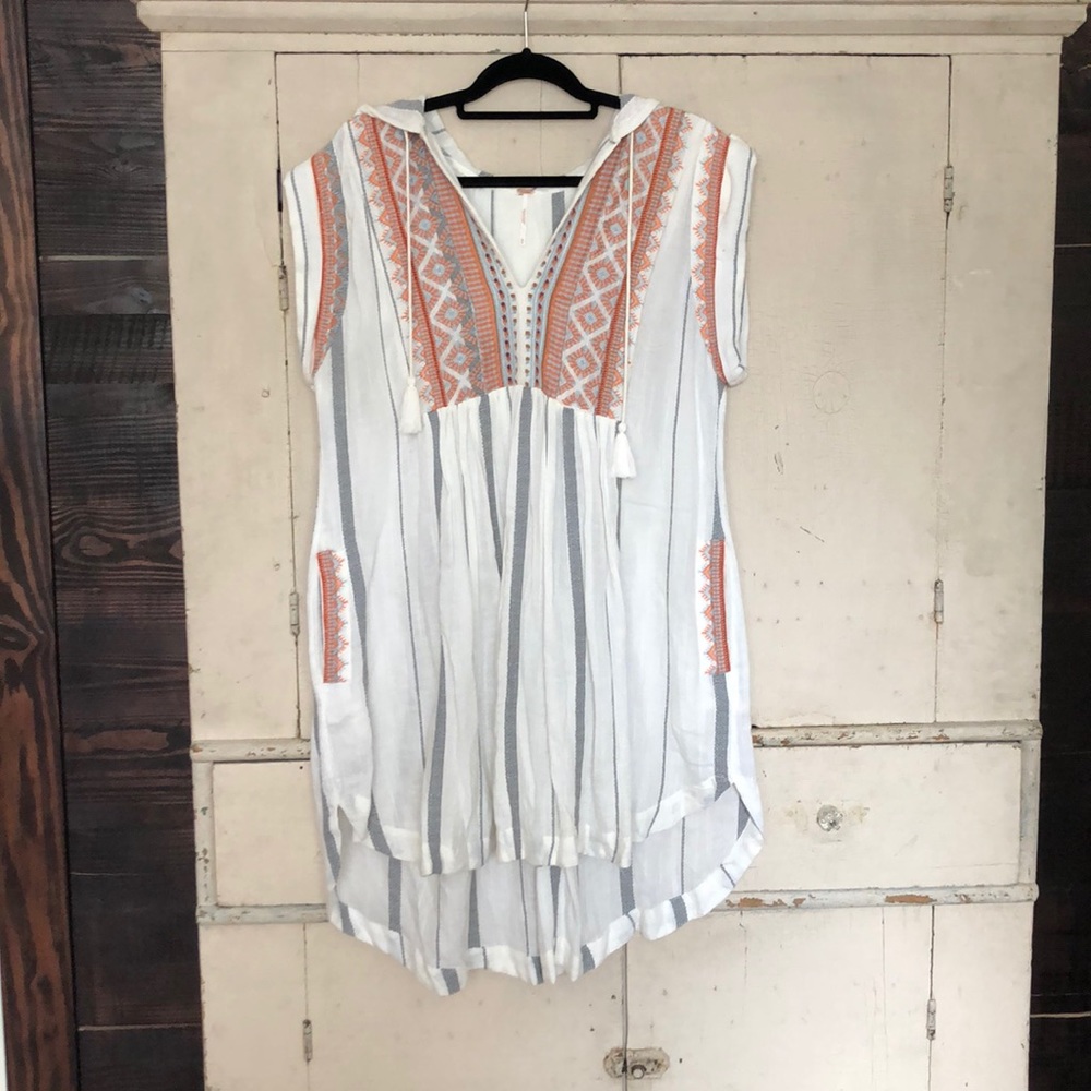 NWOT Free People Embroidered Gauze Tunic/Mini